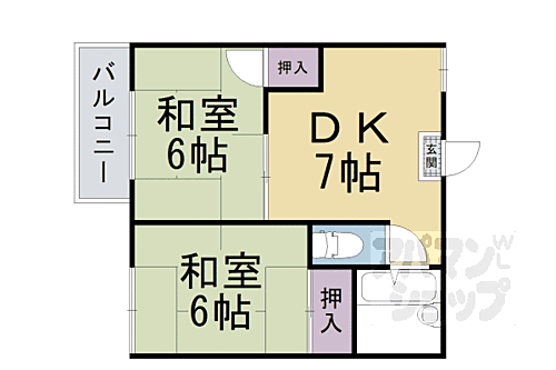 京都府京都市山科区東野八反畑町 椥辻駅 2DK アパート 賃貸物件詳細