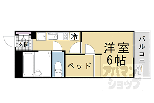 京都府京都市山科区勧修寺西金ケ崎 椥辻駅 1K マンション 賃貸物件詳細