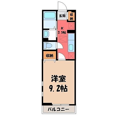 栃木県宇都宮市今宮2丁目 西川田駅 1K アパート 賃貸物件詳細