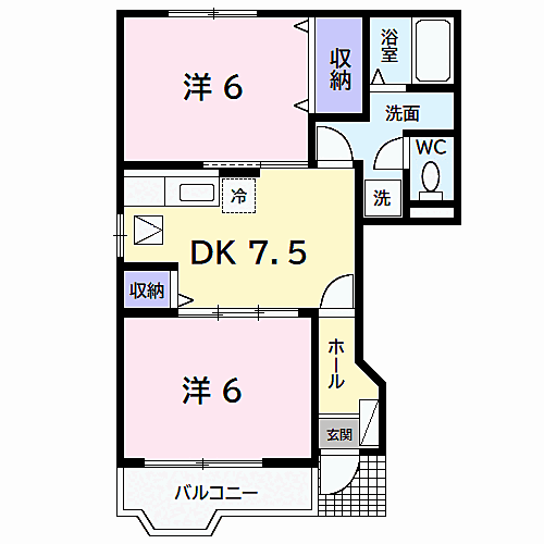 ソルマージュＩＩＩ 1階 2DK 賃貸物件詳細