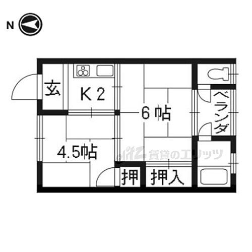 京都府京都市西京区樫原久保町 桂駅 2DK アパート 賃貸物件詳細