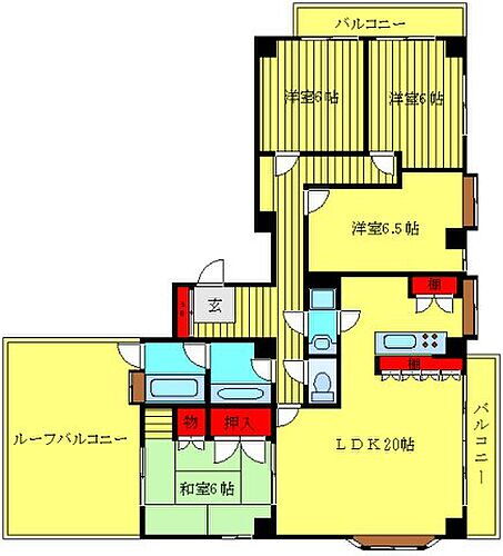 マンションオークス 3階 4LDK 賃貸物件詳細