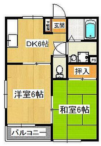 ＫＺ五番館 1階 2DK 賃貸物件詳細