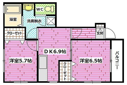 広島県広島市安芸区矢野西2丁目 矢野駅 2DK アパート 賃貸物件詳細