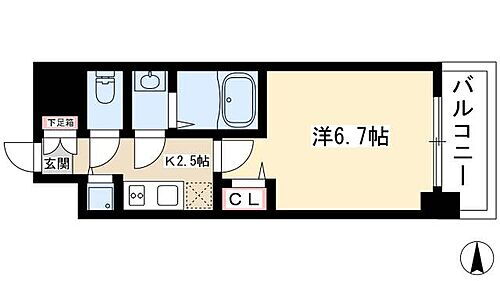 プレサンス名古屋ＳＴＡＴＩＯＮサティナ 6階 1K 賃貸物件詳細