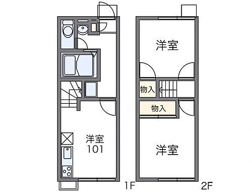 レオパレスビューテラス 1階 2DK 賃貸物件詳細