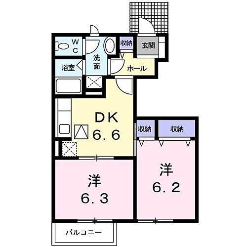 栃木県栃木市新井町1017-1 栃木駅 2DK アパート 賃貸物件詳細