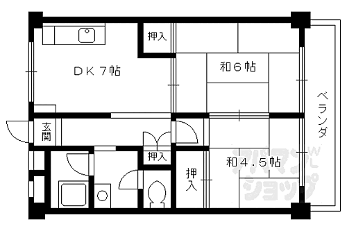 京都府長岡京市久貝二丁目 長岡京駅 2DK マンション 賃貸物件詳細