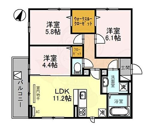 京都府京都市右京区嵯峨石ケ坪町 有栖川駅 3LDK アパート 賃貸物件詳細