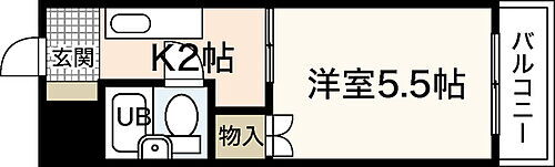 舟入　松尾ビル 2階 1K 賃貸物件詳細