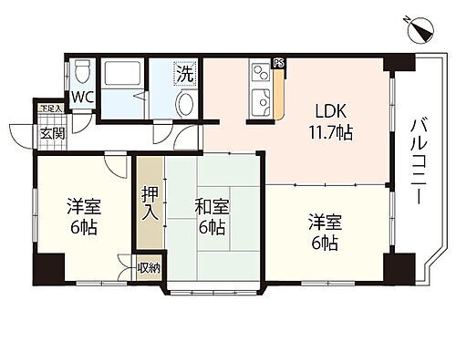 広島県広島市安佐南区川内6丁目 七軒茶屋駅 3LDK マンション 賃貸物件詳細