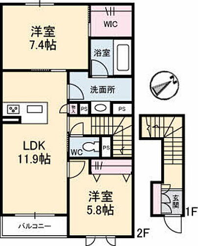 広島県広島市安佐南区川内4丁目 安芸矢口駅 2LDK アパート 賃貸物件詳細