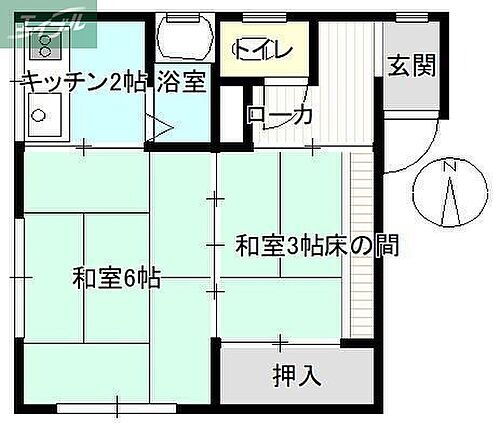 岡山県岡山市北区清輝本町 清輝橋駅 2K アパート 賃貸物件詳細