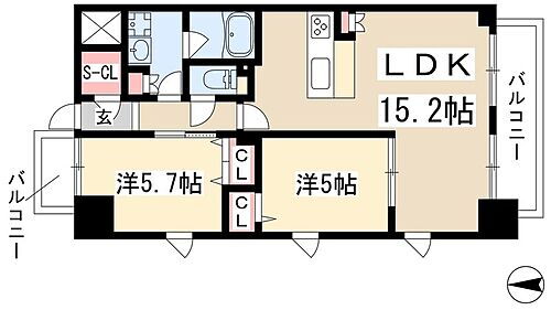 Ａｒｔｈｕｒ　Ｈａｒａ 1階 2LDK 賃貸物件詳細