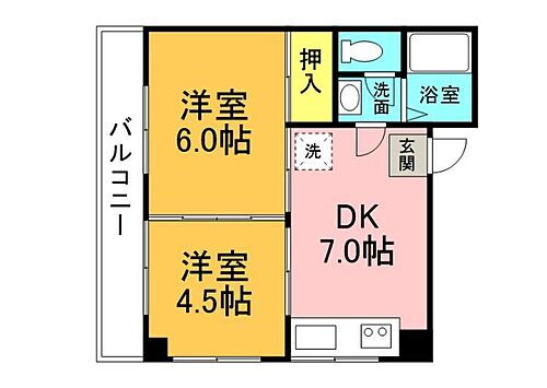 河元ビル 2階 2DK 賃貸物件詳細