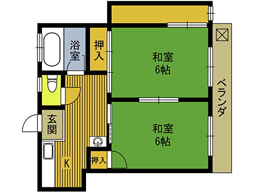 中洲コーポ 2階 2SDK 賃貸物件詳細