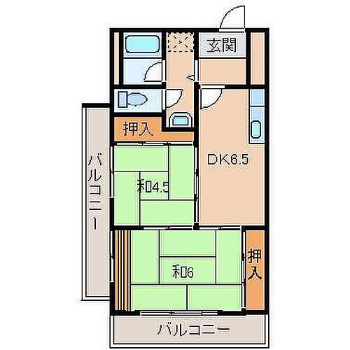 西村グリーンハイツ 4階 2DK 賃貸物件詳細