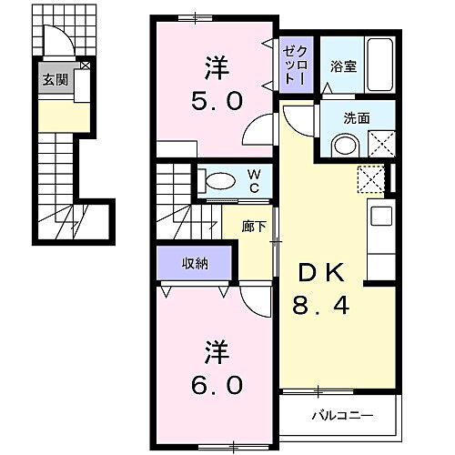 鳥取県米子市夜見町2970-1 米子駅 2DK アパート 賃貸物件詳細