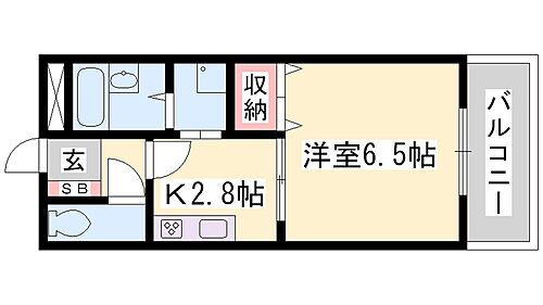 兵庫県姫路市飾磨区上野田2丁目 亀山駅 1K アパート 賃貸物件詳細