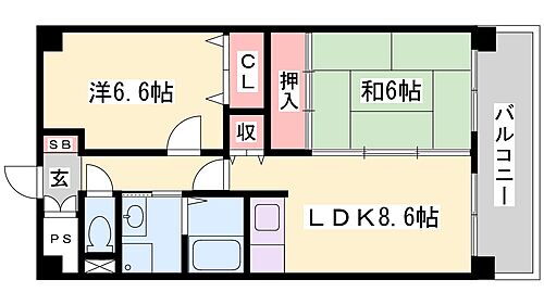 兵庫県加古川市加古川町粟津 加古川駅 2DK マンション 賃貸物件詳細