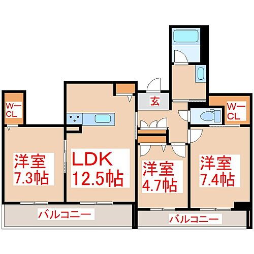 シャーメゾン大龍Ａ棟 3階 3LDK 賃貸物件詳細