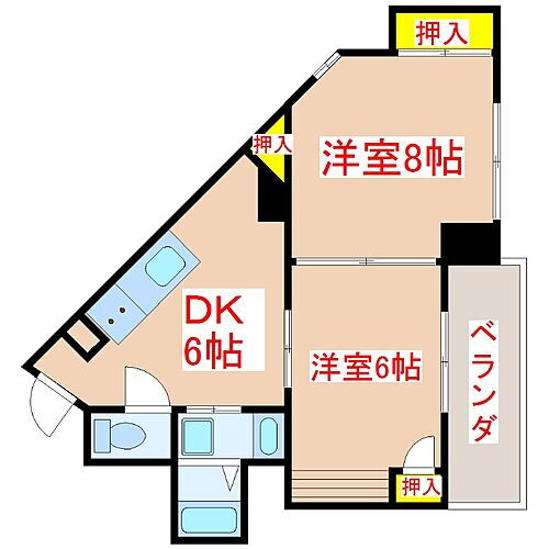 ピルジェ 4階 2DK 賃貸物件詳細