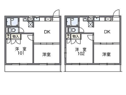 レオパレスＥＶＡＨＩＩ 2階 2DK 賃貸物件詳細