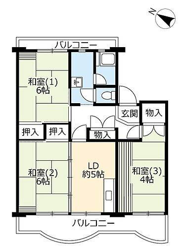 ＵＲ南花台 2階 3DK 賃貸物件詳細
