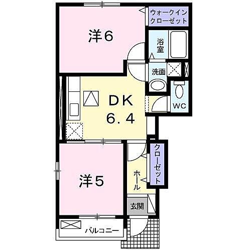 レクレドールＢ 1階 2DK 賃貸物件詳細