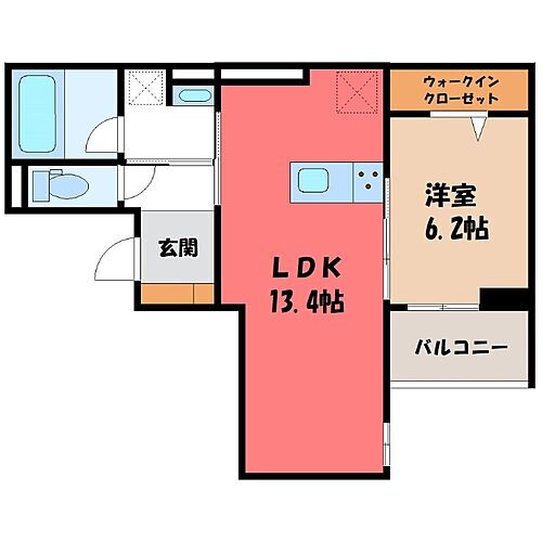 栃木県宇都宮市南大通り4丁目 宇都宮駅 1LDK アパート 賃貸物件詳細