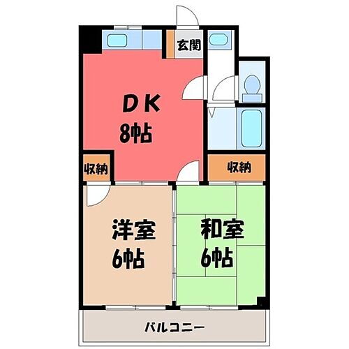 栃木県宇都宮市西原町 宇都宮駅 2DK マンション 賃貸物件詳細