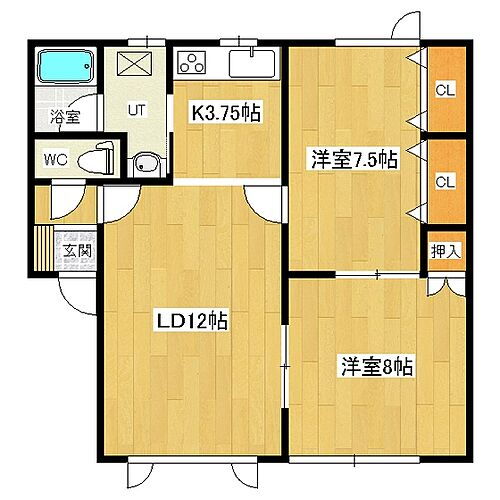 北海道北見市西三輪1丁目641番地14 西北見駅 2LDK アパート 賃貸物件詳細