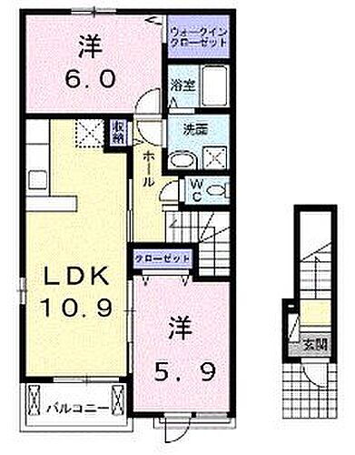 広島県福山市神辺町大字川南 神辺駅 2LDK アパート 賃貸物件詳細