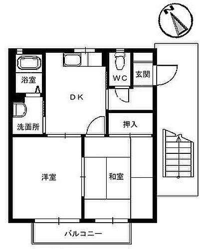 広島県福山市引野町北1丁目 東福山駅 2DK アパート 賃貸物件詳細