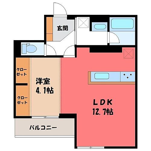 栃木県宇都宮市南大通り4丁目 宇都宮駅 1LDK アパート 賃貸物件詳細