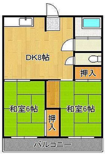 福岡県北九州市小倉北区井堀1丁目 南小倉駅 2DK マンション 賃貸物件詳細