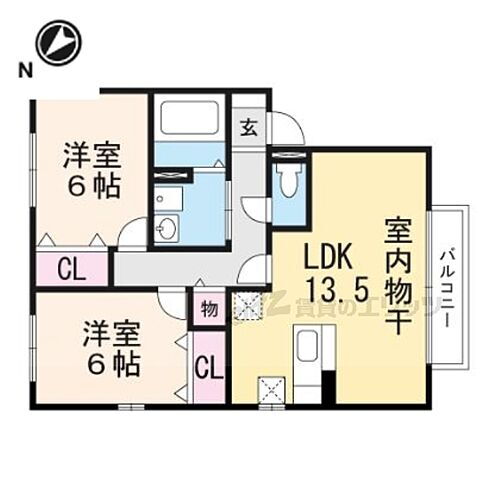 リビングタウン貴生川Ａ棟 1階 2LDK 賃貸物件詳細