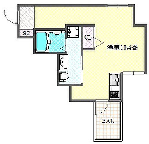 ヴィラタワー谷町 3階 1K 賃貸物件詳細