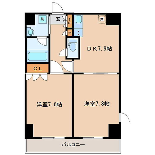 レジデンス仙台駅東 11階 2DK 賃貸物件詳細