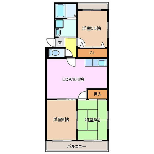 エスポワール富洲原 2階 3LDK 賃貸物件詳細