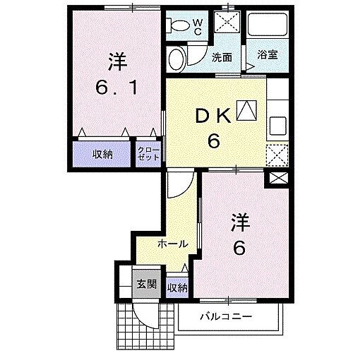 鳥取県米子市夜見町 米子駅 2DK アパート 賃貸物件詳細