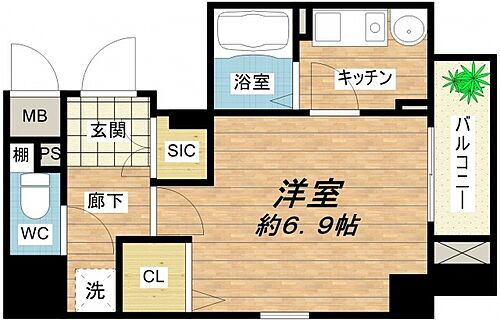大阪府大阪市中央区徳井町2丁目3-10 谷町四丁目駅 1K マンション 賃貸物件詳細