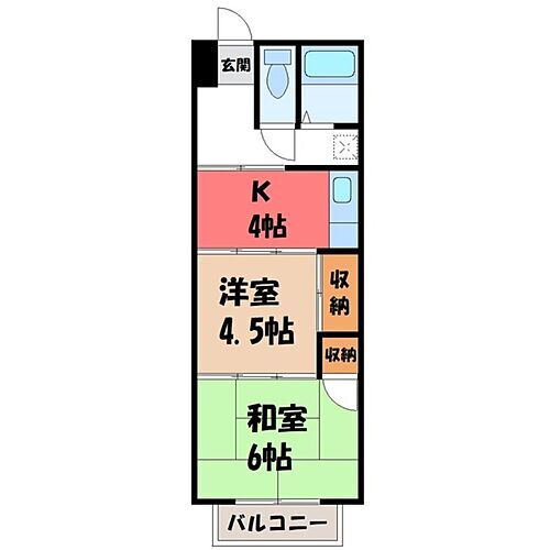 栃木県小山市大字羽川 小金井駅 2K アパート 賃貸物件詳細