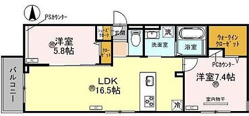 メゾンドエスポワール 1階 2LDK 賃貸物件詳細