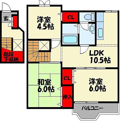 福岡県飯塚市小正 天道駅 3LDK アパート 賃貸物件詳細