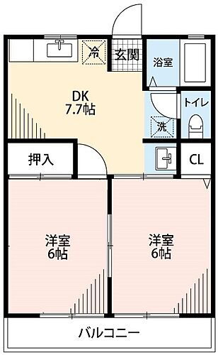 コスモス 2階 2DK 賃貸物件詳細