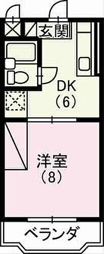 グリーンベル 2階 1DK 賃貸物件詳細