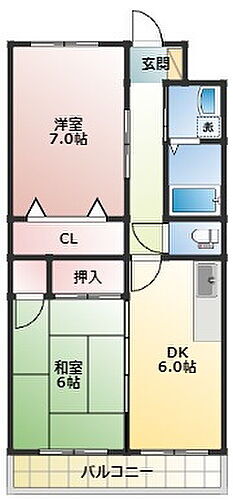 カームプレイス 2階 2DK 賃貸物件詳細