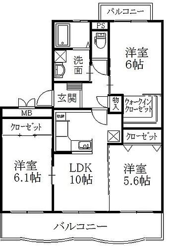 エスペランサ 3階 3LDK 賃貸物件詳細