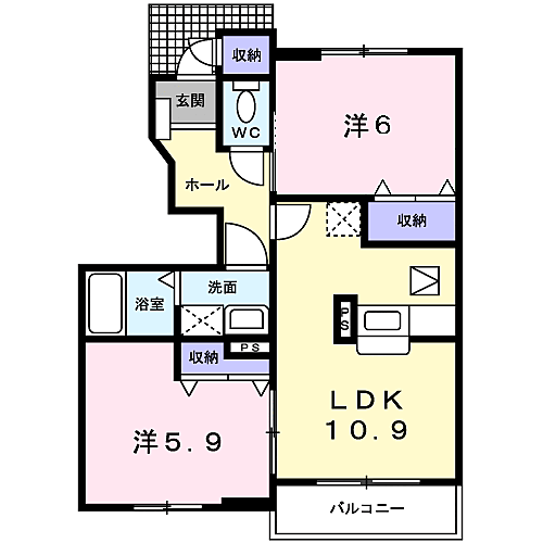 ビュ－ネ遠藤 1階 2LDK 賃貸物件詳細